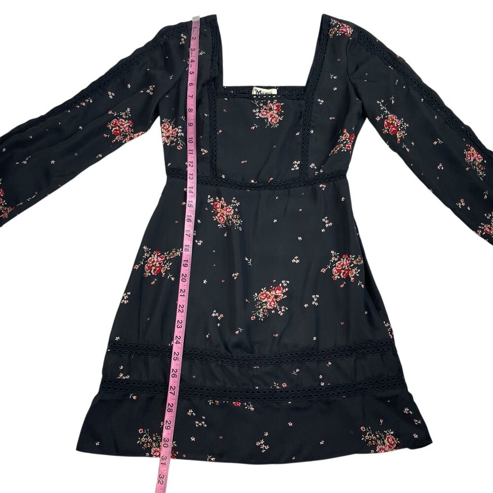 Show Me Your Mumu Helen Mini Dress XS Black Floral Long Sleeve Smocked Back - Picture 11 of 13